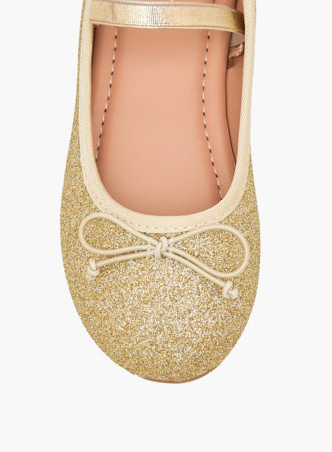 JUNIORS Girls Glitter Textured Ballerina Shoes - Image 4