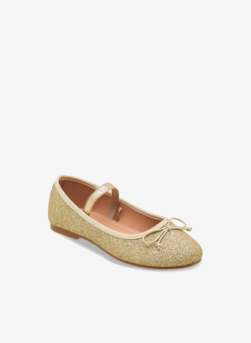 JUNIORS Girls Glitter Textured Ballerina Shoes