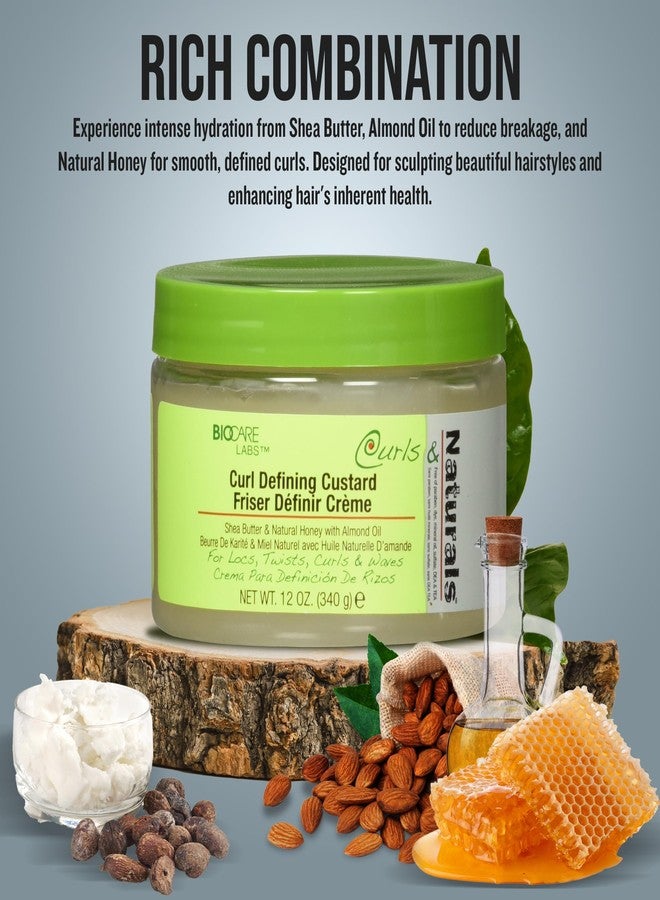 Curls & Naturals Curl Defining Custard- Styling Gel W/Shea Butter, Natural Honey, and Almond Oil - Smooths and Moisturizes Hair - Curl Enhancer For Defined Styles - Hair Styling Cream - Image 4