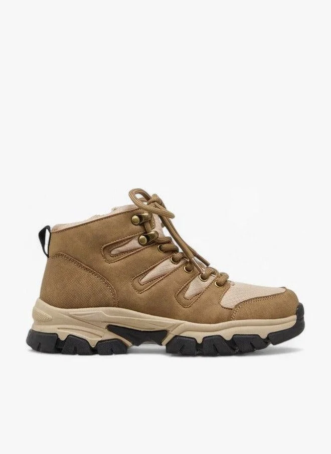 LBL by Shoexpress TAN Colourblock Boots with Zip Closure  | Best Price UAE