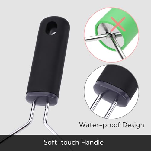 KITCHENDAO Non-Scratch Potato Masher, Heavy Duty 18/8 Stainless Steel Wrapped In Premium Silicone, Soft Touch Handle, Versatile Masher Hand Tool & Potato Smasher, Gift for Christmas-Black - Image 5