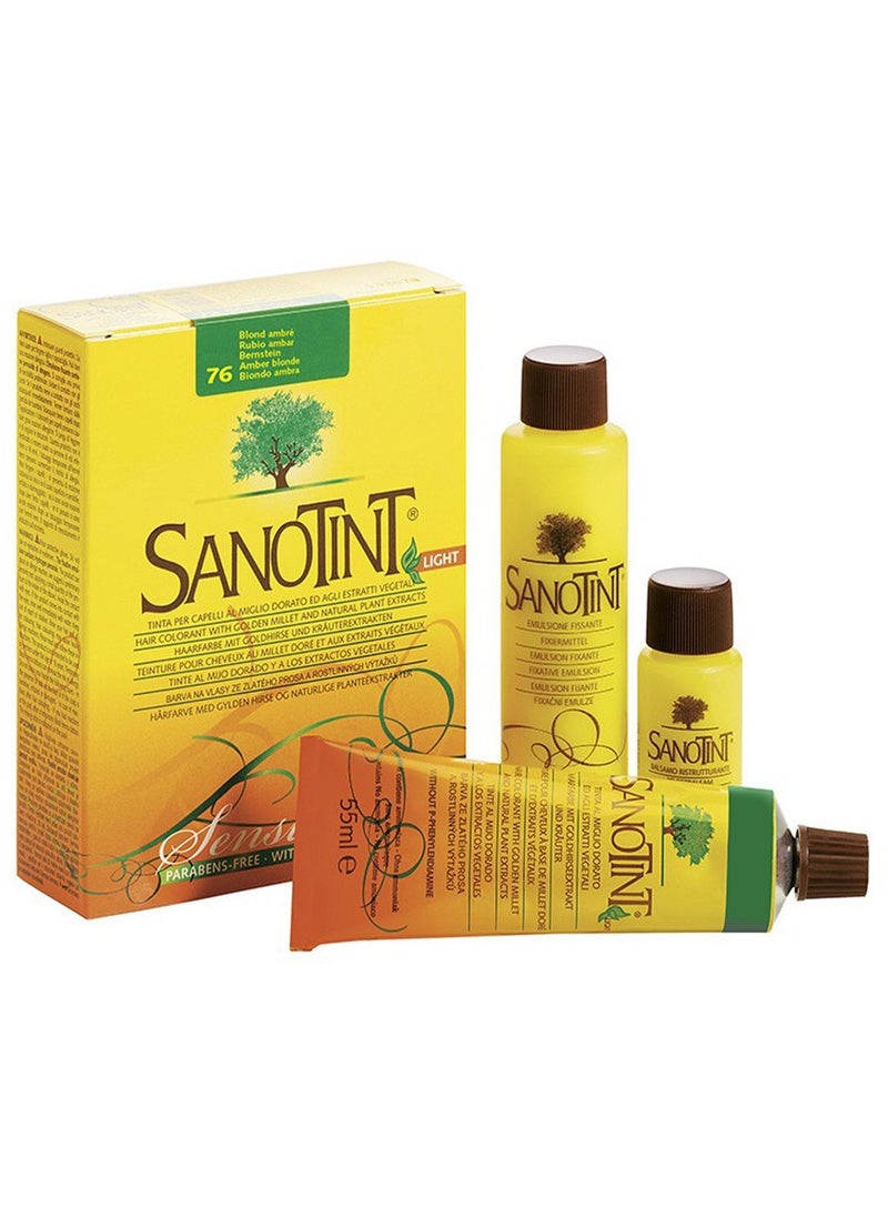 Sanotint Sensitive Hair Color Amber Blonde 76 - Natural Permanent Hair Dye, 125 ml  - Image 1