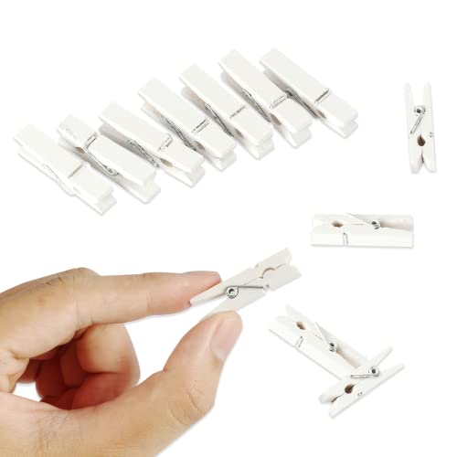 DAGONGREN Mini Photo Clips, 128 Pcs, 1.4 Inch Small Wooden Clothespins for Baby Cloth, Pictures - Image 3