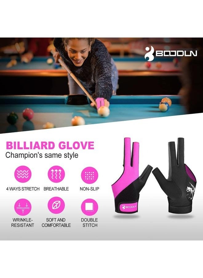 yongsheng 3 Fingers Billiard Glove 22x23x2cm,（Single pack）Billiard Pool Gloves for Left Hand 3 Finger, Splicing Process, Snooker Sport Glove Popular Sizes for Men & Women  - Image 2