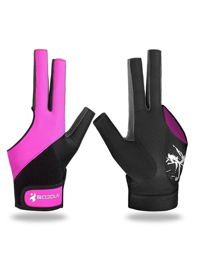 yongsheng 3 Fingers Billiard Glove 22x23x2cm,（Single pack）Billiard Pool Gloves for Left Hand 3 Finger, Splicing Process, Snooker Sport Glove Popular Sizes for Men & Women  - Image 1