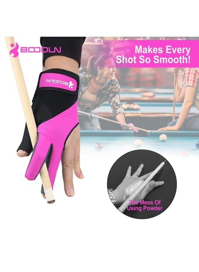 yongsheng 3 Fingers Billiard Glove 22x23x2cm,（Single pack）Billiard Pool Gloves for Left Hand 3 Finger, Splicing Process, Snooker Sport Glove Popular Sizes for Men & Women  - Image 5