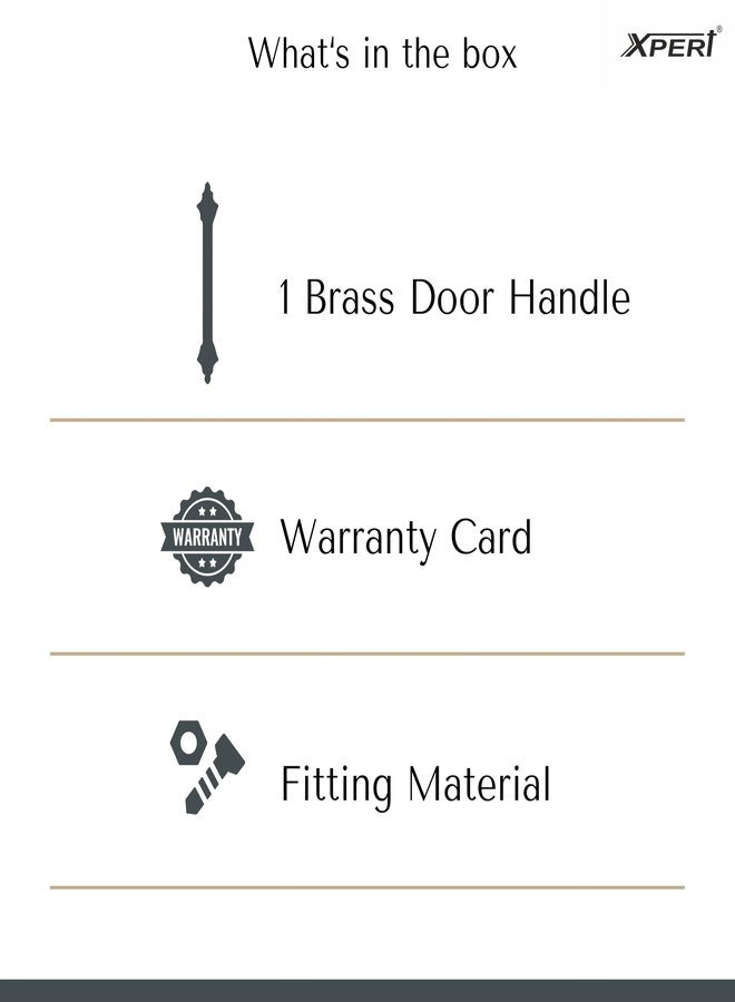 Xpert Maharaja 8" Brass Door Handle Luxury Collection Pack of 1, Antique Door Handle, Works As Brass Door Handles for Main Door, Door Accessories, Antique Finish Main Door Handle, Wooden Door - Image 5