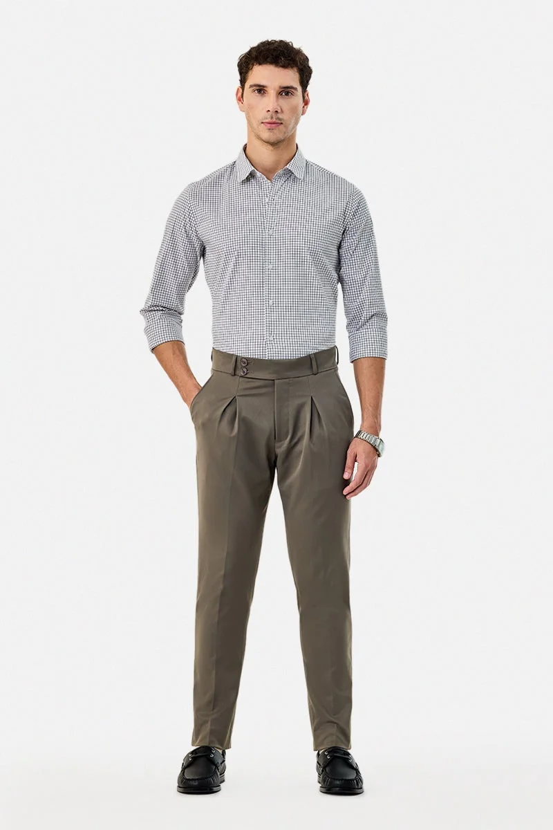 SNITCH Slim Fit Stretch Micro Checks Shirt