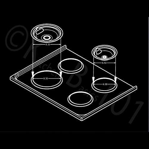 KITCHEN BASICS 101 5304430150, 5304430149 and 318067051 Replacement Porcelain Drip Pans for Frigidaire Kenmore - Includes 2 6-Inch and 2 8-Inch Pans, 4 Pack Made in the USA - Image 4