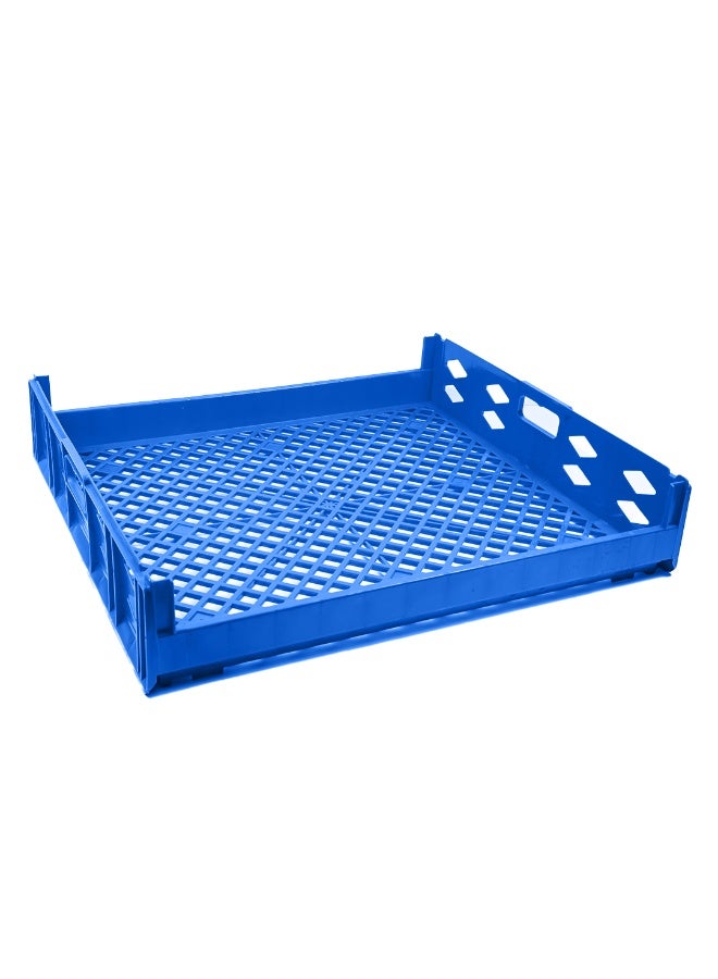 Ethic Solutions Toast Crate Storage Crate Storage Box Organizer Bin Stackable Basket Heavy Duty Reinforced Walls Anti-Slip Grid Base UV Stabilized Fade-Resistant Easy Handling for Bakery Food Storage Transport – 750 x 650 x 150 mm 73 Liters (BLUE) 