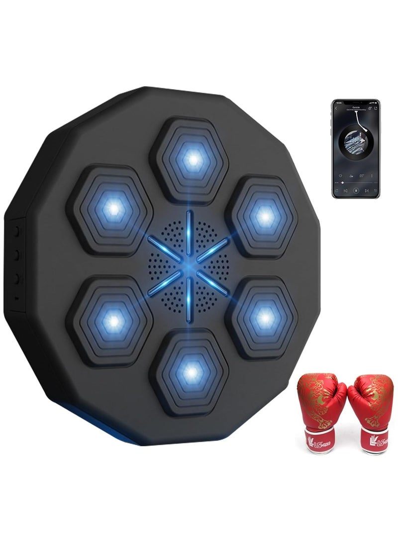 DubaiGallery آلة ملاكمة موسيقية مثبتة على الحائط، بلوتوث، إلكترونية، تركيز ذكي، تدريب على الرشاقة، وسادات للضرب، هدف - Image 3
