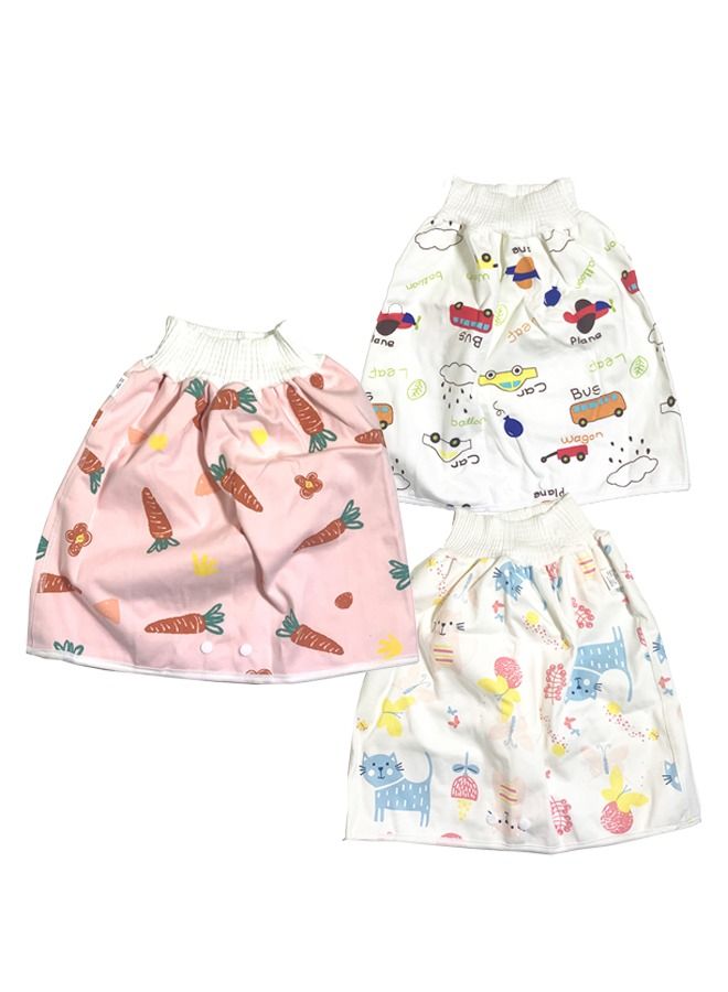 3-Pcs Toddler Training Waterproof Diaper Skirt For Baby (Design May Vary)  - Image 1