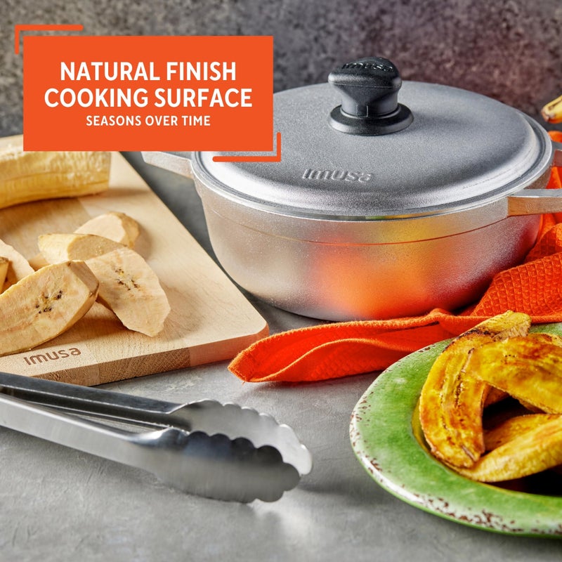 Imusa Caldero Stock Pot With Aluminium Lid 2Qt  Cast Aluminum  Perfect For Serving Small Groups  Riveted Handles  Made In Colombia  Silver - Image 5