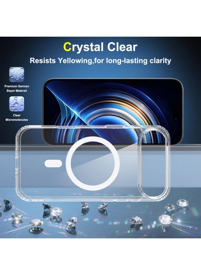 بورتوني جراب شفاف لهاتف iPhone 17 Air متوافق مع غطاء Magsafe مع قطعتين من الخصوصية 9D من الزجاج المقوى لهاتف iPhone 17 Air، غطاء هاتف واقٍ مقاوم للصدمات غير مصفر لهاتف iPhone 17 Air مقاس 6.5 بوصة - Image 4