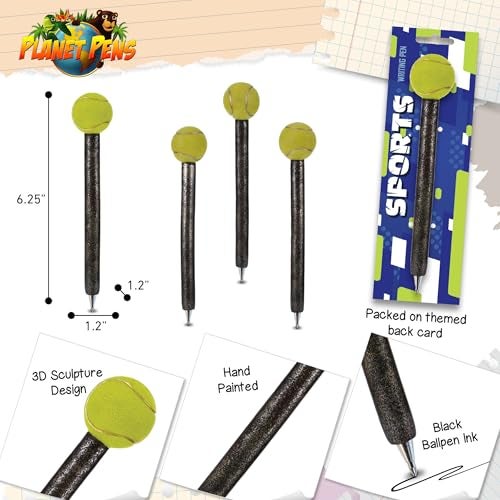 Planet Pens Tennis Novelty Pen – Fun & Unique Kids & Adults Office Supplies Ballpoint Pen, Cool Sports Writing Pen Instrument For Awesome Stationery School & Office Desk Decor Accessories - Image 3