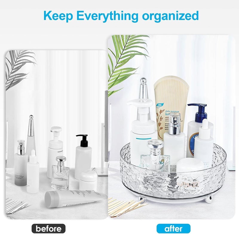 KASTWAVE Makeup Perfume Organizer, 360° Rotating Skincare Organizer, Spinning Cosmetics Organizer, for Dresser, Vanity, Bathroom Countertop, White - Image 2