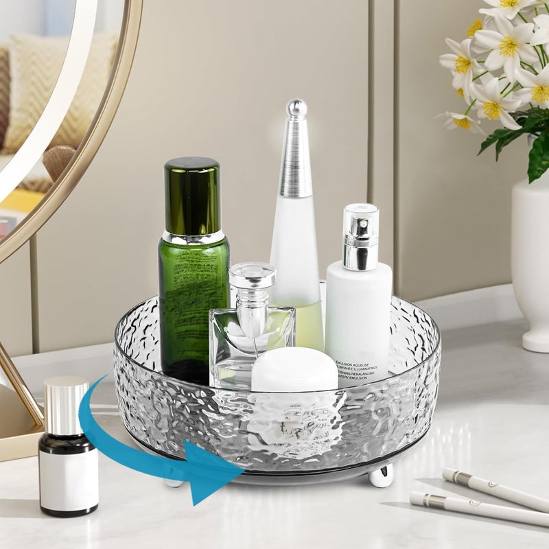 KASTWAVE Makeup Perfume Organizer, 360° Rotating Skincare Organizer, Spinning Cosmetics Organizer, for Dresser, Vanity, Bathroom Countertop, White - Image 5
