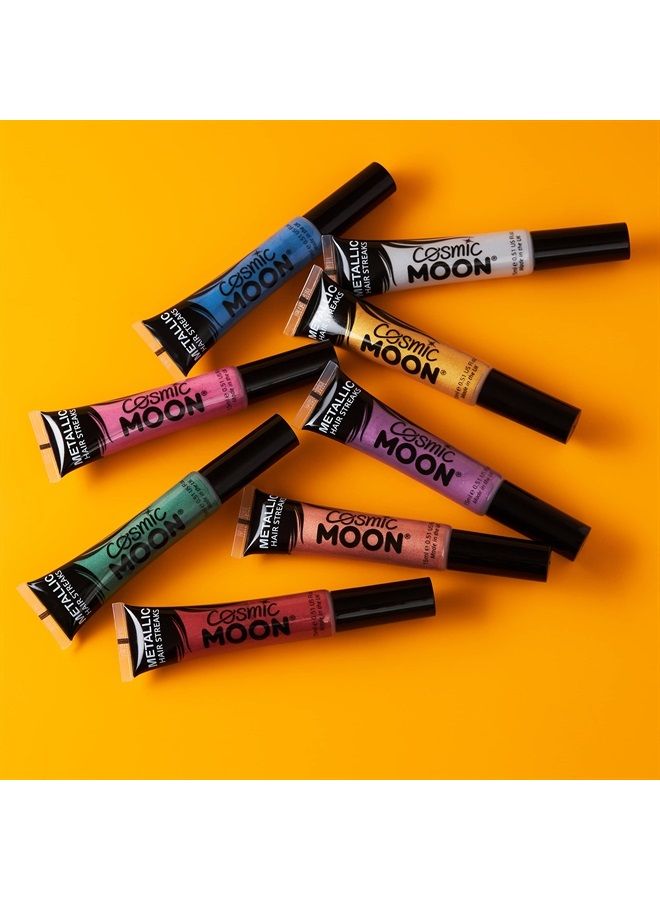 Cosmic Moon Metallic Hair Color Streaks | Cosmic Moon 0.50fl oz - Set of 8 | Temorary Wash Out Hair Dye - Image 2