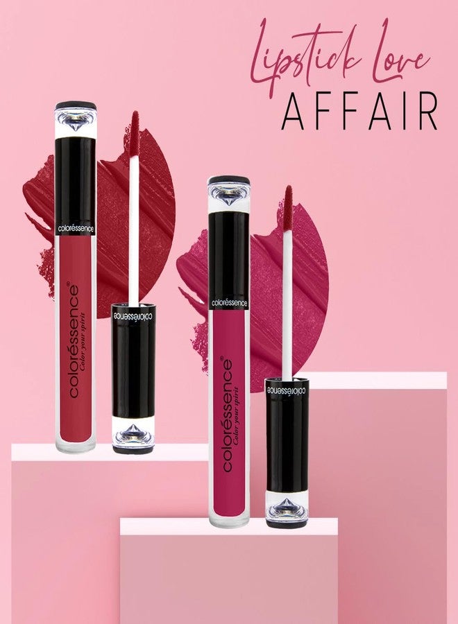 كالرسينس أحمر شفاه سائل مقاوم للتلطخ من كولوريسنس، يمنحكِ لونًا مطفيًا كثيفًا يدوم لأكثر من 12 ساعة | لون شفاه سائل بلمسة نهائية مخملية مطفية | مقاوم للتلطخ | ذهبي وردي | صدأ عتيق - Image 2