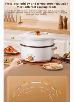 XiuWoo 1000w 3.5L Multifunctional Stainless Steel PP Electric Cooker Electric Hot Pot Electric Skillet Switch Control Hot Pot Electric Cooking Pot  - Image 4