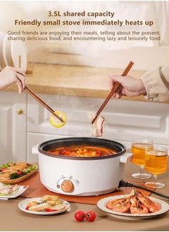 XiuWoo 1000w 3.5L Multifunctional Stainless Steel PP Electric Cooker Electric Hot Pot Electric Skillet Switch Control Hot Pot Electric Cooking Pot  - Image 2