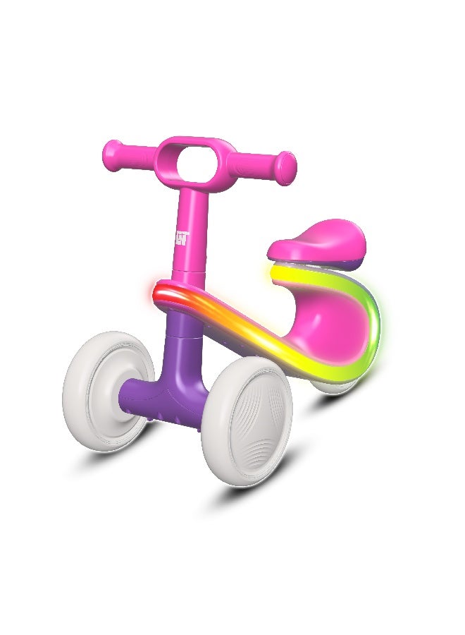 LiT POD Foot to Floor Ride On for Kids with LAVA LED Frame | Toddler Push Ride On | Ergonomic Seat Easy Grip Steering Indoor Outdoor Ride On for Ages 1+ | Pink and Purple - Image 1