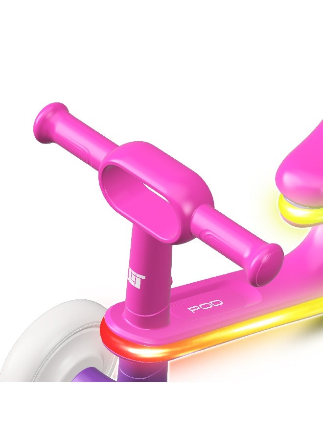 LiT POD Foot to Floor Ride On for Kids with LAVA LED Frame | Toddler Push Ride On | Ergonomic Seat Easy Grip Steering Indoor Outdoor Ride On for Ages 1+ | Pink and Purple - Image 2