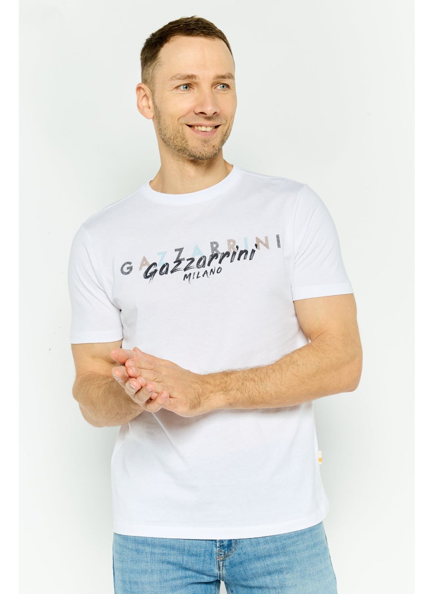 Gazzarrini Men Crew Neck Short Sleeves Graphic Print T-shirt, White Combo  - Image 1