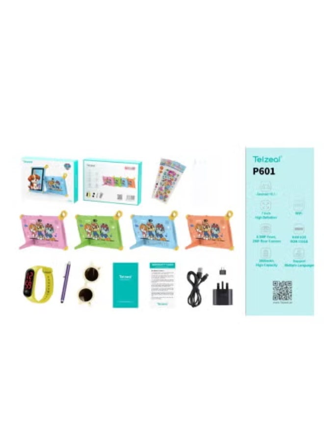Telzeal P601 Kids Tablet with 7-Inch HD Display | Android 10.1, 6GB RAM + 128GB ROM | Preloaded Educational Apps, Parental Controls & Wi-Fi Connectivity | 3000mAh Battery | Child-Safe Shockproof Case Included | Ideal Learning & Entertainment Tablet – Blue - Image 2