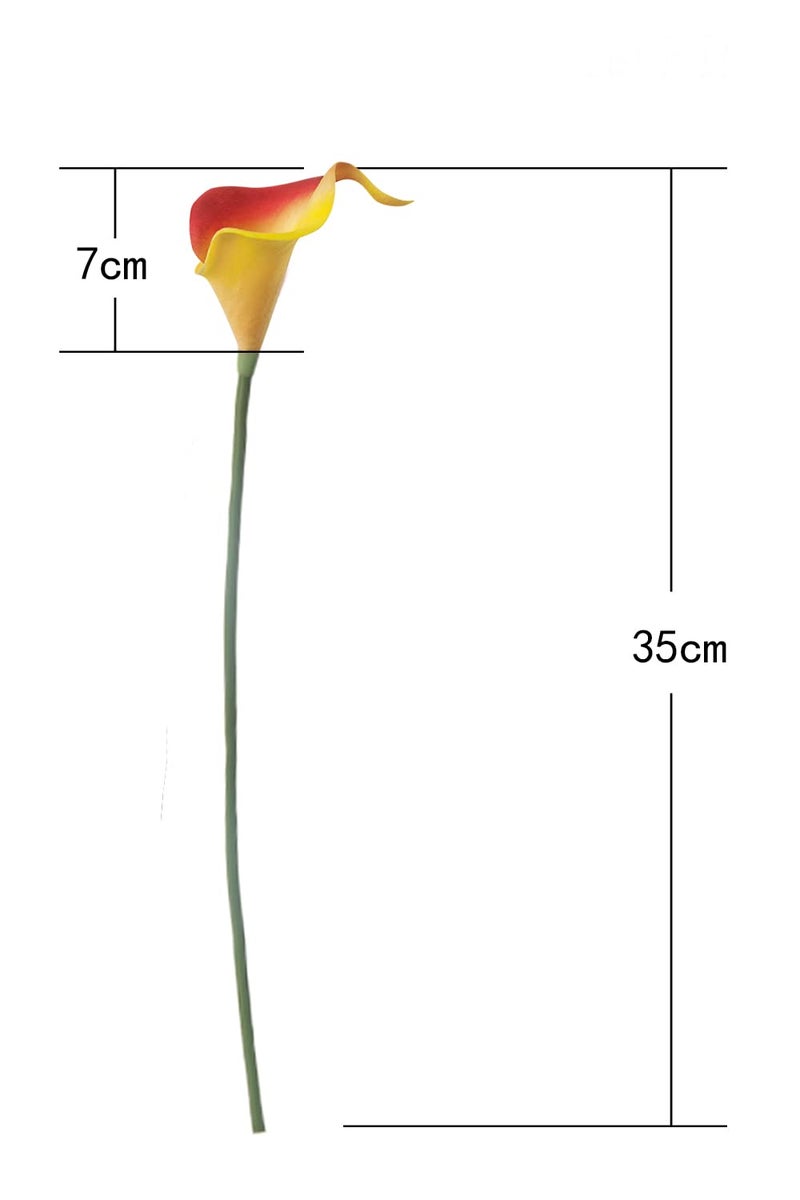 Letjolt Artificial Calla Lily Flowers Wedding Bouquet Flower Decor Yellow Flower 12Pcs Home Decoration Faux Calla Lilies Flower  Red Yellow - Image 4