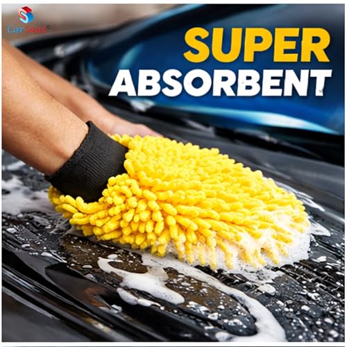 CAR SAAZ Waterproof Microfiber Glove – 2500 GSM | Dual Sided Car Cleaning Wash Mitt | High Absorbency, Deep Cleaning, Scratch-Free, Lint-Free | Washable & Reusable - Image 3