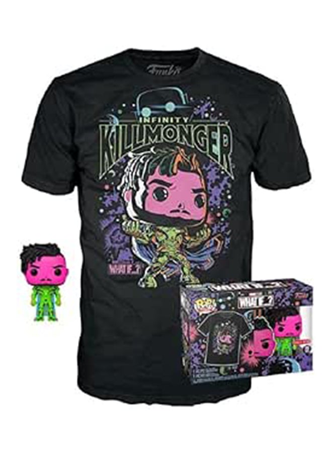 Funko - Funko Marvel What If Killmonger Collectibles Figure Toy With Pop And Tee, Small Size, Black - Image 1