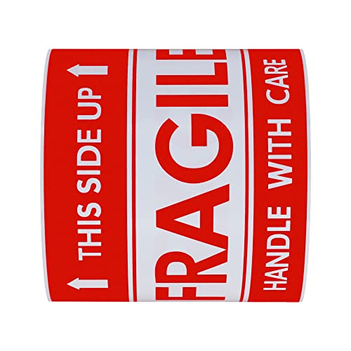 Hybsk This Side Up Fragile Stickers 3x5 inch Handle with Care Shipping and Packing Warning Adhesive Label 100 Per Roll (3x5 inch) - Image 3