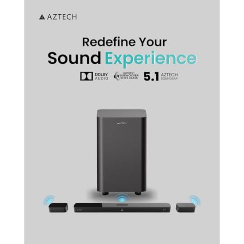 5.1CH Soundbar with Wired Subwoofer 230W Bluetooth 5.3 Home Theater System Game Mode with HDMI ARC, Optical, AUX, USB, DSP, 3EQ Modes and Remote Deep Bass Surround Soundbar TV Speaker UAE Version - Image 2