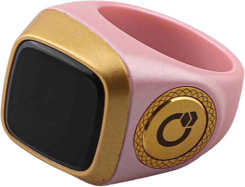 Smart Ring With Display Waterproof Digital Tasbih Counter Vibration Prayer Time Reminder 20mm Pink - Image 4