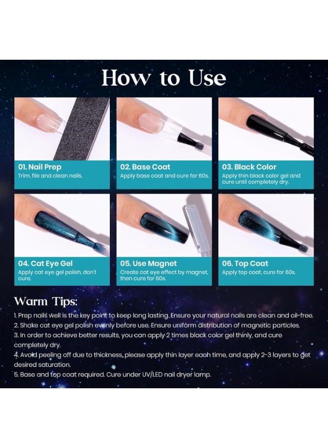 ميزسي مجموعة طلاء أظافر جل عيون القطة مع عصا مغناطيسية 8 ألوان طلاء أظافر مغناطيسي جل الحرباء 9D طلاء أظافر جل عيون القطة مع مصباح الأشعة فوق البنفسجية مانيكير منزلي DIY - Image 5