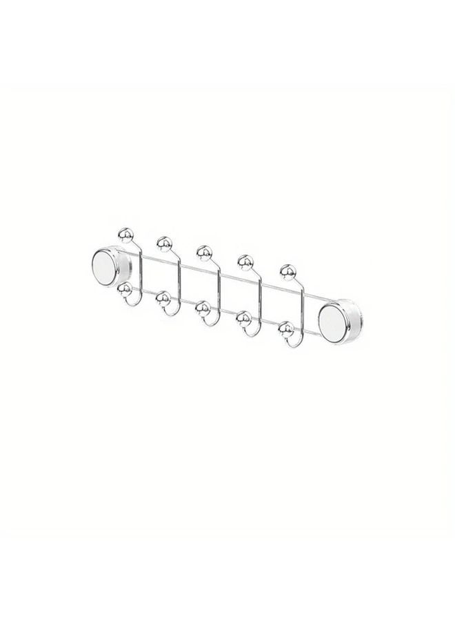 White 5 Rows Powerful Suction Cup Hooks Vacuum Reusable Heavy Duty Traceless Shower Clothes Hook - Image 4