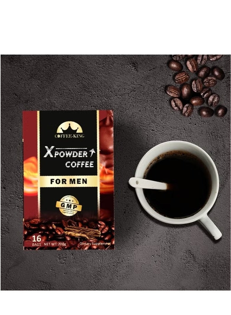 Wins Town ManX Power Herbal Coffee for Men – 16 Sachets | Instant Maca Black Coffee with Organic Herbs for Vitality & Stamina  - Image 3