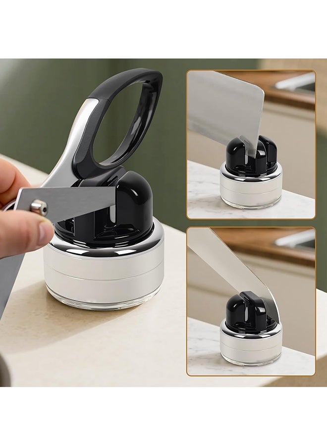 Wffo Hands Free Knife Sharpener with Suction Base Multi-Angle Pocket knives sharpene & Kitchen Knife Sharpener with Suction Base For All Knives: Chef’s and Hardened Steel - Black - Image 5
