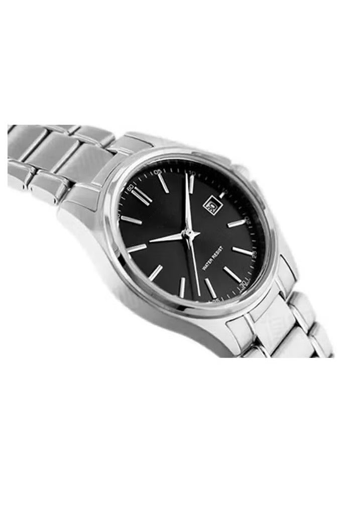 Sthxyfaith Stainless Steel Strap Couple Quartz Watch Set, Analog Display Round Dial, Luxurious Luminous Waterproof Calendar Watch Gift for Men Women - Image 4