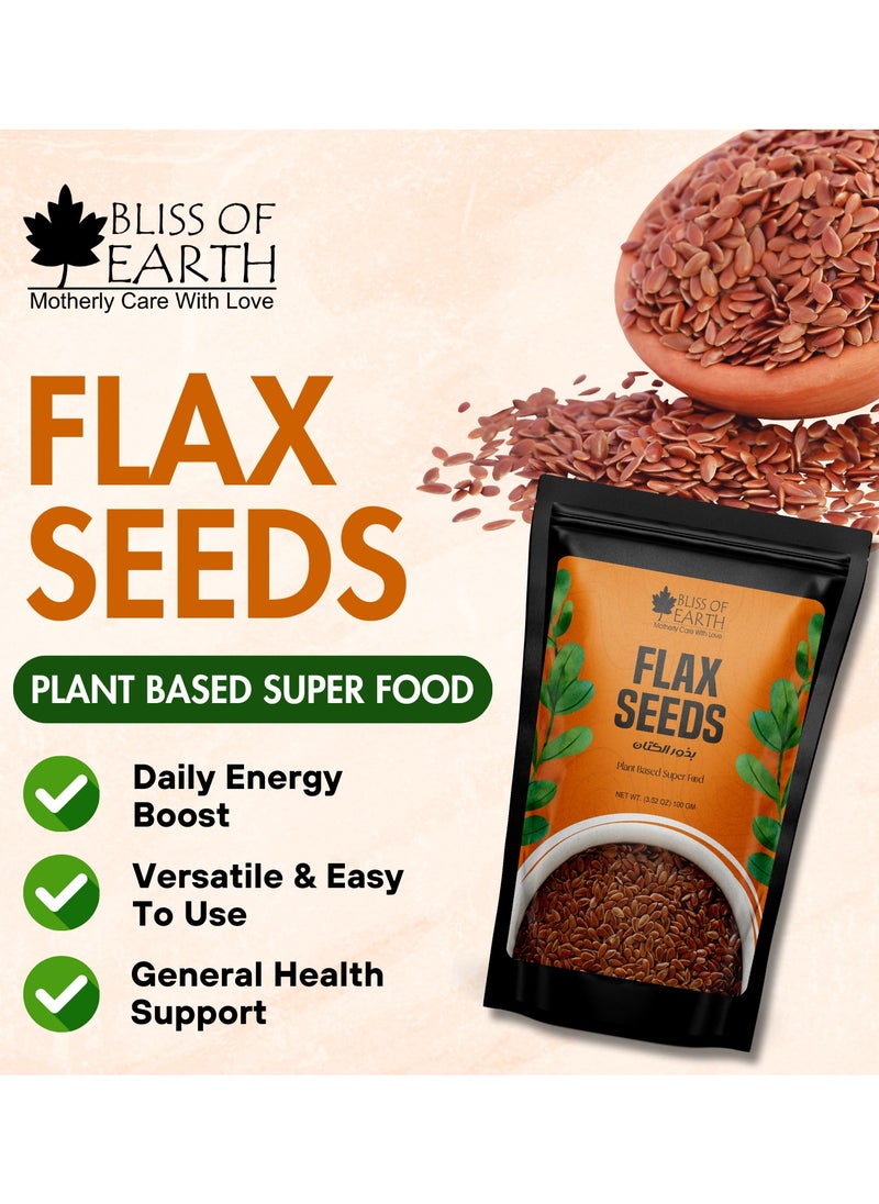 BLISS OF EARTH Flax Seeds Raw For Eating and Weight Loss Rich in Omega Healthy Diet 600g Pack of 2  - Image 2