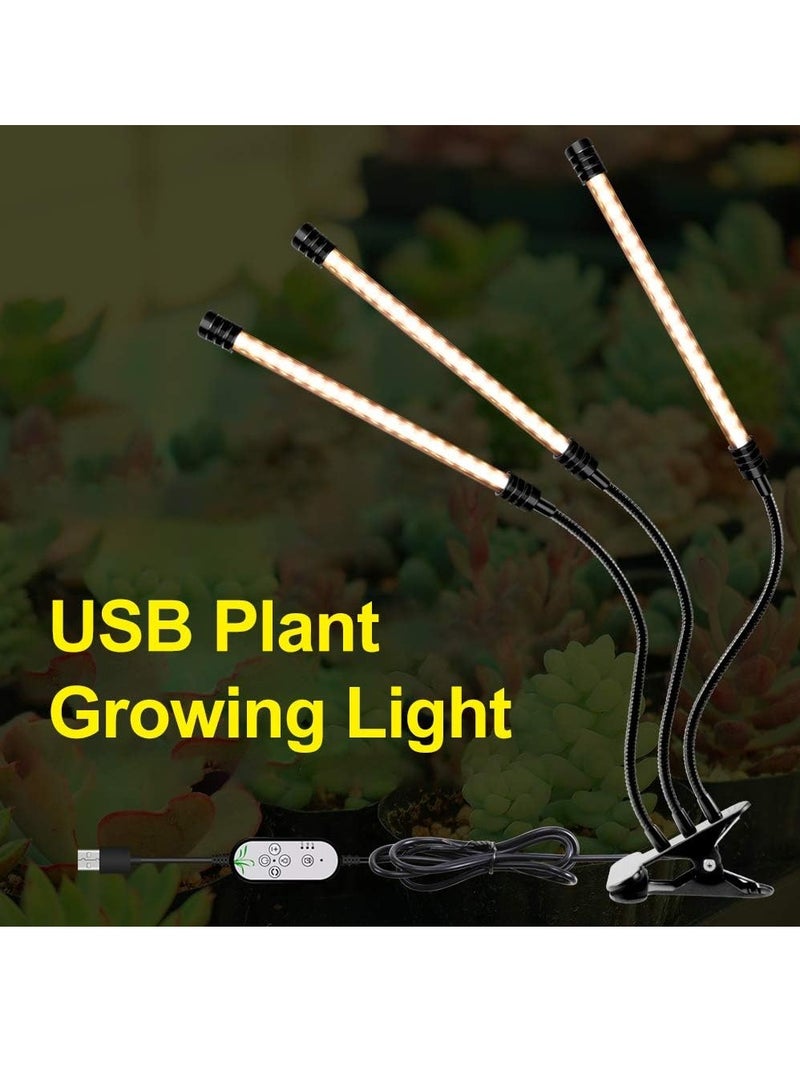 GUDOO USB Plant Grow Light Sunlight White Full Spectrum Lighting Angle Adjustable Desktop Clamp Growing Lamp for Indoor Plants 5 Dimmable Levels 4/8/12H Timer - Image 5