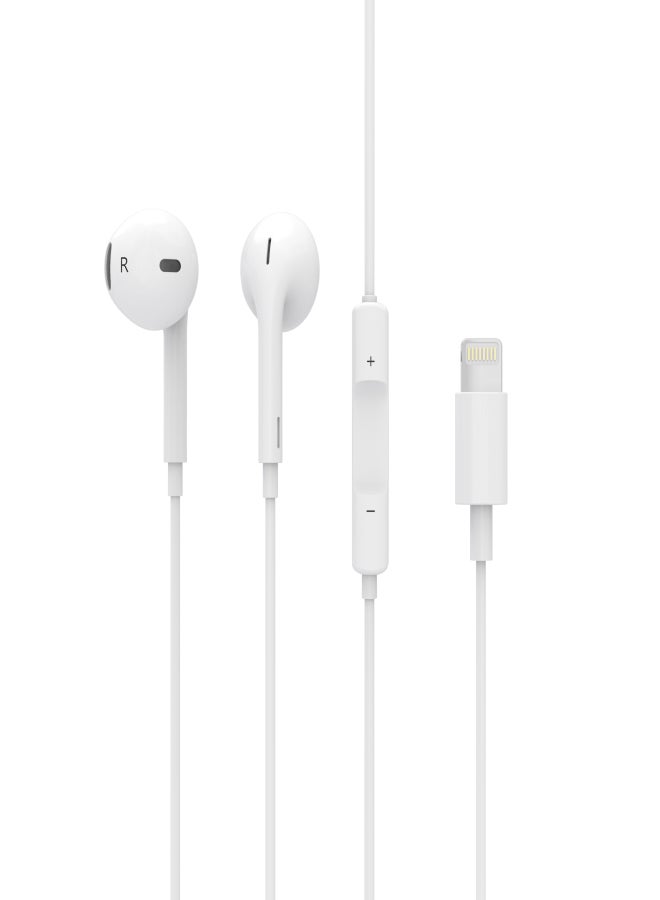 سماعة أذن لاسلكية من نوع wopow WE03 مزودة بكابل Lightning USB (تصميم أصلي من Apple) باللون الأبيض
