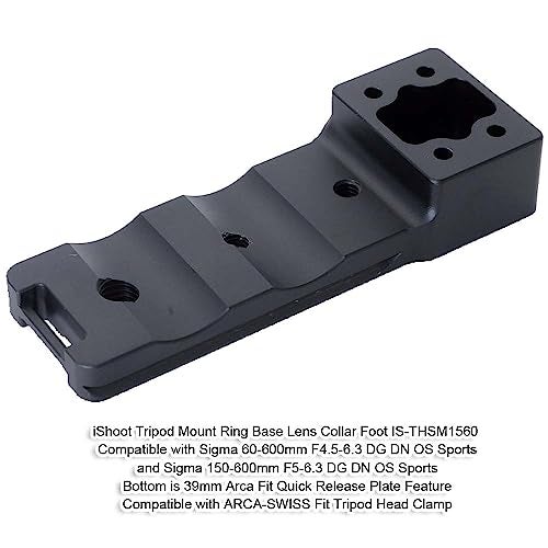 iShoot Lens Collar Replacement Foot Tripod Mount Ring Support Holder Base Compatible with Sigma 150-600mm f/5-6.3 (DG DN OS Sports)(DG OS HSM Sports); 60-600mm f/4.5-6.3 (DG DN OS Sports)(DG OS HSM Sports) - Image 2