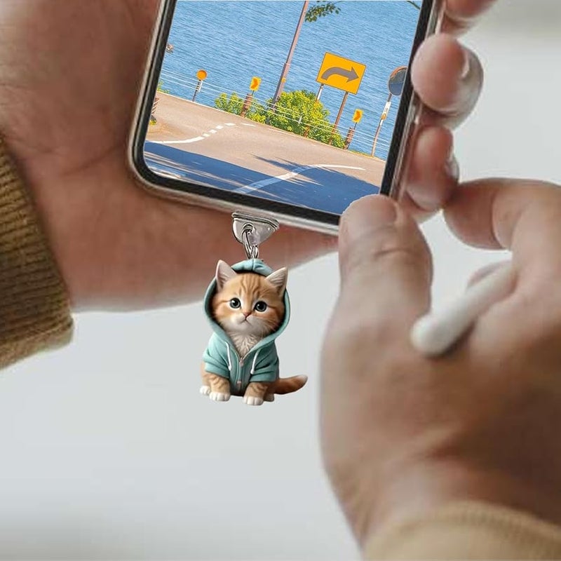 Green USB C Dust Plug Type C Charging Port Protector With Cat Charm - Image 1