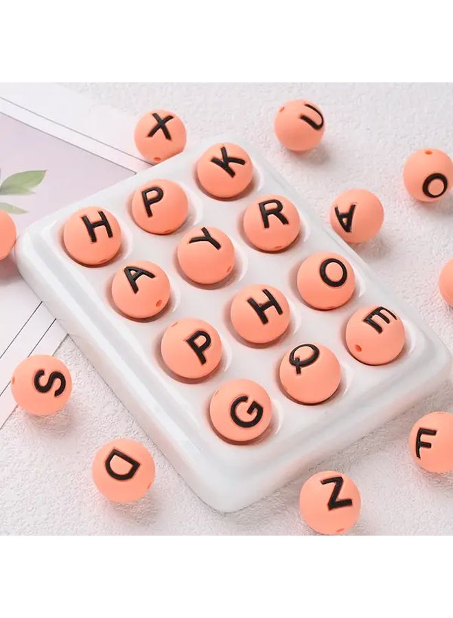 10pcs Orange Silicone Alphabet Beads A Z Uppercase Lowercase Letters DIY Craft - Image 4