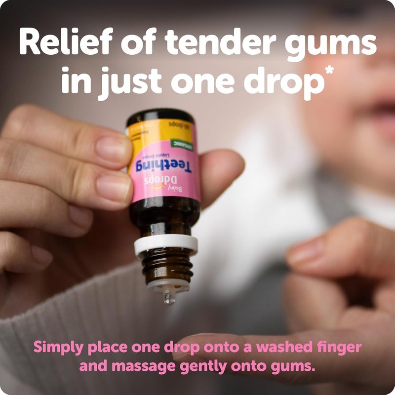 Ddrops قطرات ديدروبس العضوية لتخفيف آلام التسنين للأطفال تهدئ وتخفف من آلام لثة الأطفال الحساسة بشكل طبيعي سهلة الاستخدام بصيغة القطرات 3 أشهر 60 قطرة - Image 5