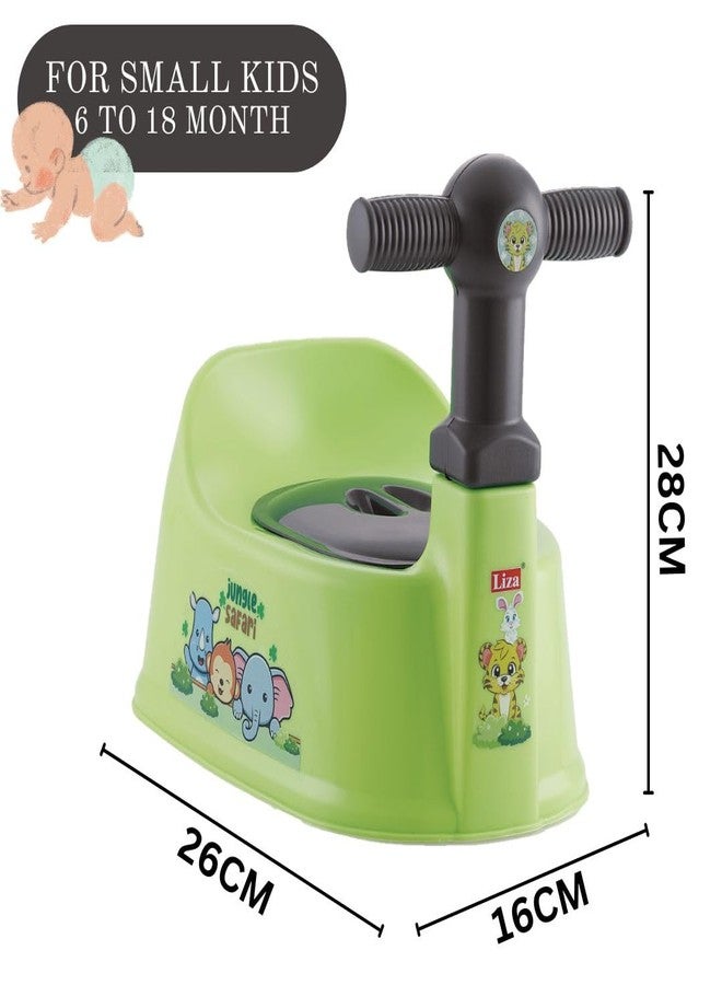 Zerya Kids Toilet Trainer Baby Potty Seat With Stylish Handle & Closing Lid With Back Support Toilet Potty Seat For Girls & Boys (For 6-18 Month Kids) (Green) - Image 5