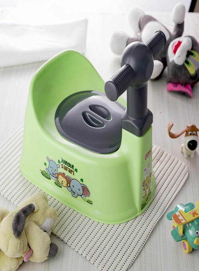 Zerya Kids Toilet Trainer Baby Potty Seat With Stylish Handle & Closing Lid With Back Support Toilet Potty Seat For Girls & Boys (For 6-18 Month Kids) (Green) - Image 4