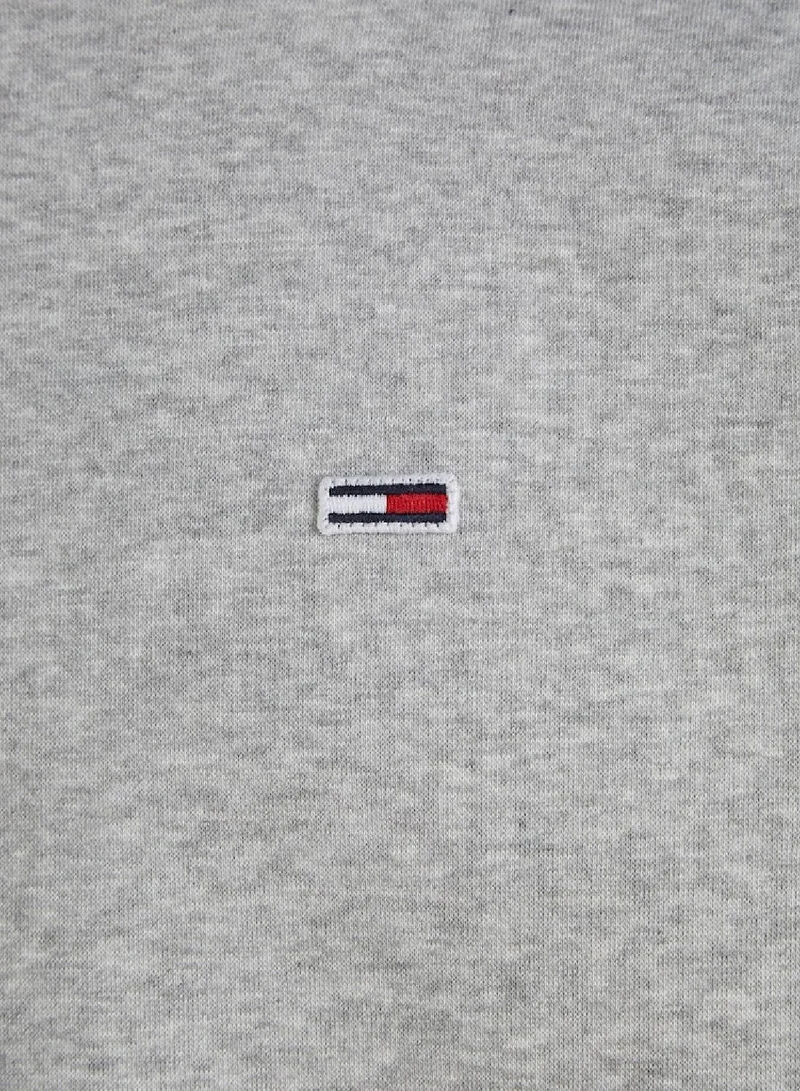 TOMMY JEANS Lt Grey Htr Flag Patch Fleece Sweatshirt for Men | Best Price UAE